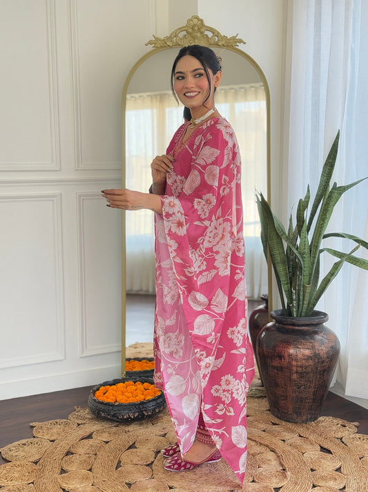 Beautiful Rani Color Viscose Rayon Fabric Kurtis Pant Set